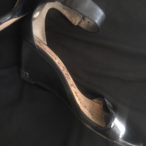 Sam Edelman black leather wedge